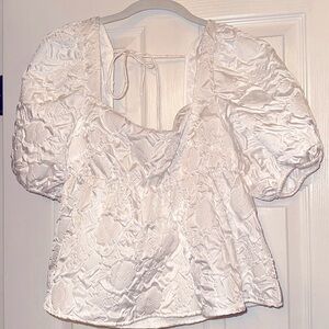 H&M white peplum top